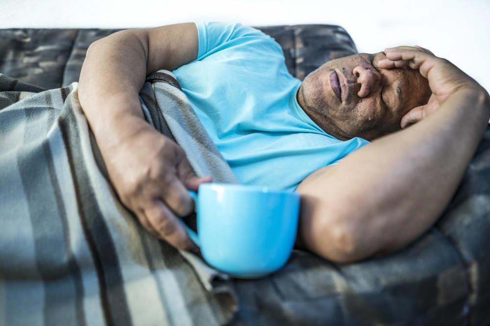 Patient undergoing a sleep apnea evaluation and treatment consultation in Katy, TX.